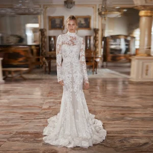 2026 Charming Wedding Dresses for Women Illusion Floral Appliques Lace Prom Gowns Shining Plus Size Vestidos De Novia Customized