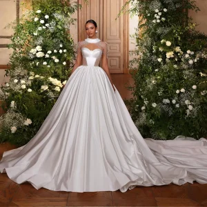 Customized Sweetheart Neck Ball Gown Wedding Dresses with Detachable Beading Gorgeous Vestidos De Novia