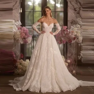 Vintage Wedding Dresses A Line Lace Bridal Gowns Off The Shoulder Robes For Formal Party 2026 Customized Vestidos De Novia 2025