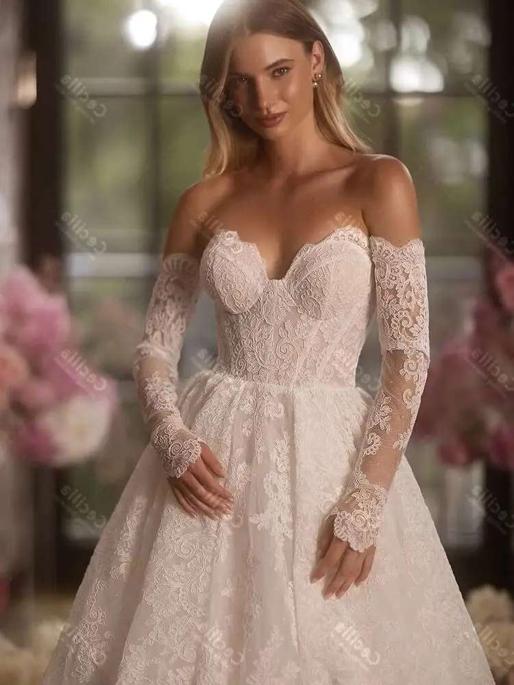 Vintage Wedding Dresses A Line Lace Bridal Gowns Off The Shoulder Robes For Formal Party 2026 Customized Vestidos De Novia 2025 - Image 3