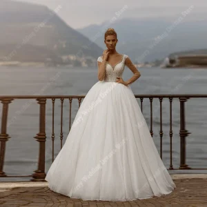 Sweetheart Collar Women Wedding Dresses Elegant Lace Applique A-Line Bridal Gown Engagement Banquet Vestidos De Novia Customized