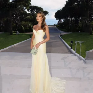 LORIE Customized Mermaid Elegent Wedding Dresses V-Neck Sexy Strapless Sleeveless Bride Prom Gown Floor-Length Bridal Gowns